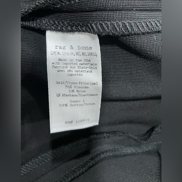 Rag & Bone Black Long Sleeve Maria Collar‎ Dress Bodycon Style Midi Long Dress 2 - Picture 12 of 12